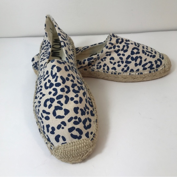 Sam Edelman Leopard Print Verona Espadrilles Dark Blue Tan Beige Womens Size 7.5 - Picture 2 of 13